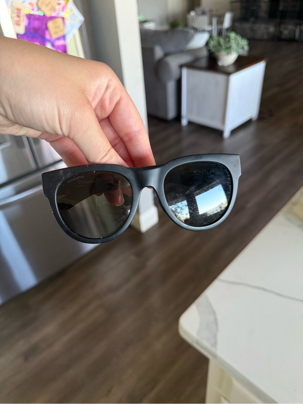 Matte Black Round Wayfarer Sunglasses